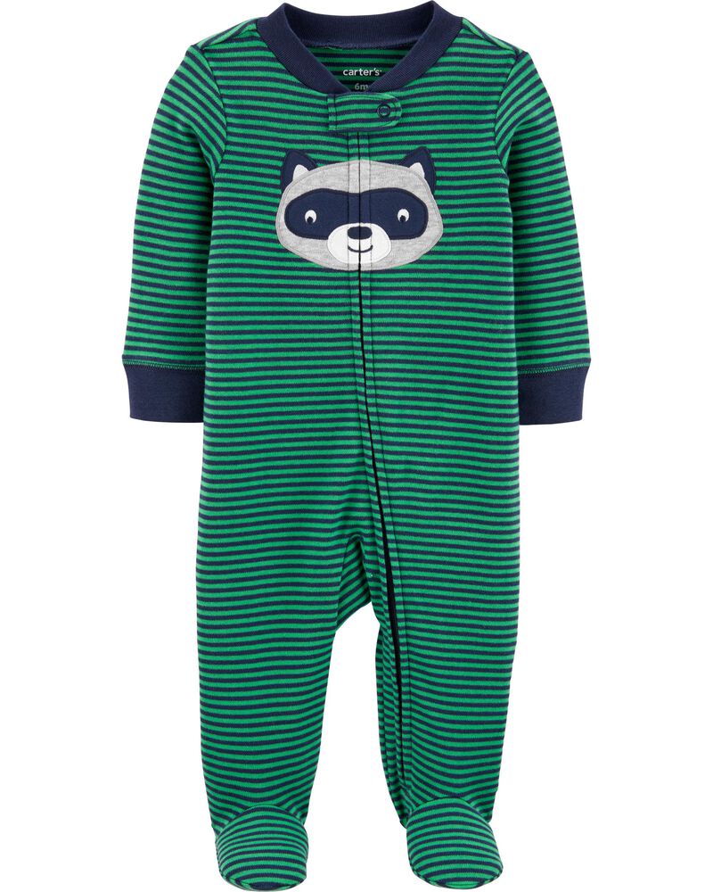 4T, Green and Navy Carters Baby Boys Cotton Zip-Up Sleep N Play